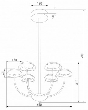 Люстра на штанге Eurosvet Fungo 50388 LED черный в Можге - mozhga.ok-mebel.com | фото 4