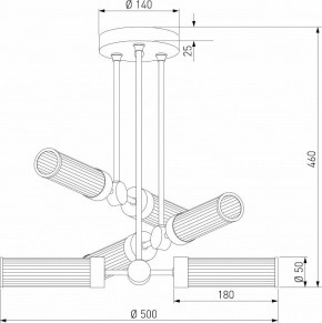 Люстра на штанге Eurosvet Oriens 60166/6 латунь в Можге - mozhga.ok-mebel.com | фото 5