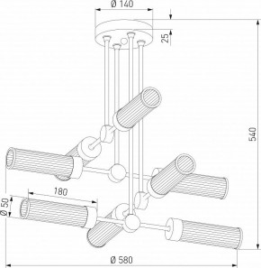 Люстра на штанге Eurosvet Oriens 60166/8 латунь в Можге - mozhga.ok-mebel.com | фото 3