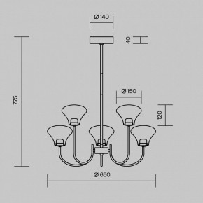 Люстра на штанге Maytoni Dynasty MOD402PL-L20BS3K в Можге - mozhga.ok-mebel.com | фото 6