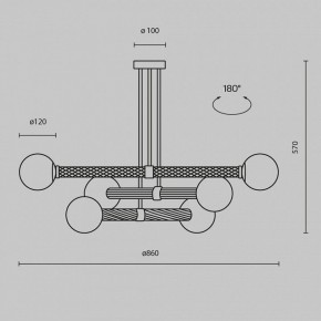 Люстра на штанге Maytoni Teatro MOD287PL-06BS в Можге - mozhga.ok-mebel.com | фото 3