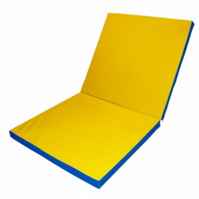 Мат гимнастический 2х1х0,1м складной цв. синий-желтый в Можге - mozhga.ok-mebel.com | фото 1