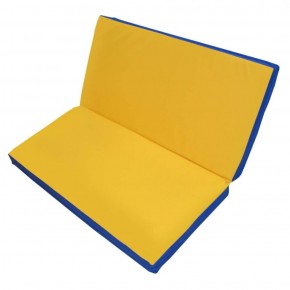 Мат гимнастический 1х1х0,05м складной цв. синий-желтый в Можге - mozhga.ok-mebel.com | фото 1