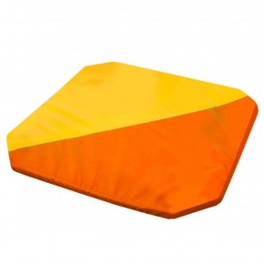 Мат гимнастический 1,3x1,3x0,05м складной скошенные углы цв.оранжевый-желтый в Можге - mozhga.ok-mebel.com | фото