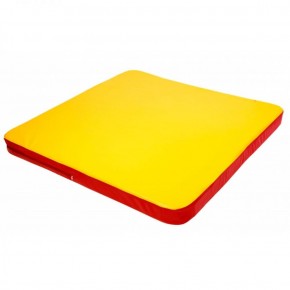 Мат гимнастический 1,36х1,36х0,08м складной закругленные углы цв. красный-желтый (для ДСК Игрунок) в Можге - mozhga.ok-mebel.com | фото