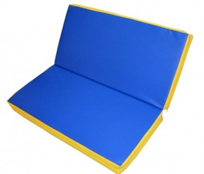 Мат гимнастический 1х1х0,08м складной цв. синий-желтый в Можге - mozhga.ok-mebel.com | фото