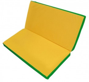 Мат гимнастический 1х1х0,08м складной цв. зеленый-желтый в Можге - mozhga.ok-mebel.com | фото