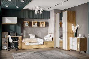 МИЛАН Спальня (Дуб Золотой/Белый матовый) в Можге - mozhga.ok-mebel.com | фото 45