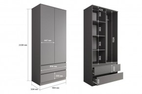 МОРИ МШ 900.2 Шкаф (графит) в Можге - mozhga.ok-mebel.com | фото 2