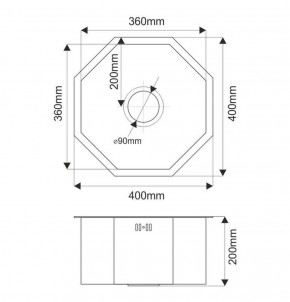 Мойка D400B Octavia MELANA Profline 1,2/200 ГРАФИТ врезная фигурная D400B в Можге - mozhga.ok-mebel.com | фото 3