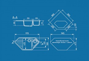 Мойка кухонная ULGRAN U-409 (970*500) в Можге - mozhga.ok-mebel.com | фото 2