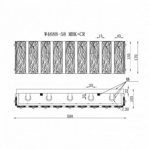 Накладной светильник iLamp Panorama W4688-58 MBK+CR в Можге - mozhga.ok-mebel.com | фото 2