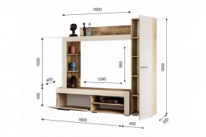 НИКОЛЬ Гостиная (Дуб крафт серый/софт айвори) в Можге - mozhga.ok-mebel.com | фото 2