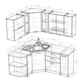 ОЛЬГА Кухонный гарнитур Оптима 3 (1500*1800 мм) в Можге - mozhga.ok-mebel.com | фото 2