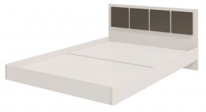 Парус Кровать 1200 на щитах (Белый/Графит) в изголовье 3 декор. квадрата в Можге - mozhga.ok-mebel.com | фото