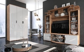 Пенал Виста (Белый глянец/Дуб крафт) в Можге - mozhga.ok-mebel.com | фото 3