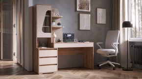 ПИФАГОР Стол компьютерный (дуб вотан/кашемир) в Можге - mozhga.ok-mebel.com | фото