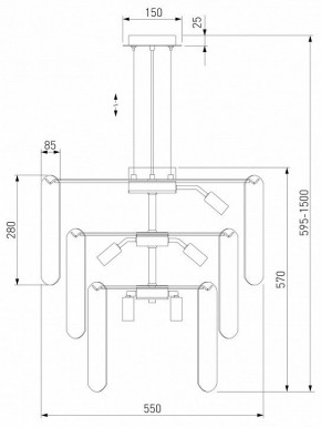 Подвесная люстра Eurosvet Claire 60171 золото в Можге - mozhga.ok-mebel.com | фото 5