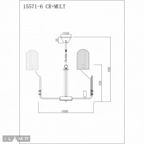 Подвесная люстра iLamp Dolce 15571-6 CR+MULT в Можге - mozhga.ok-mebel.com | фото 3