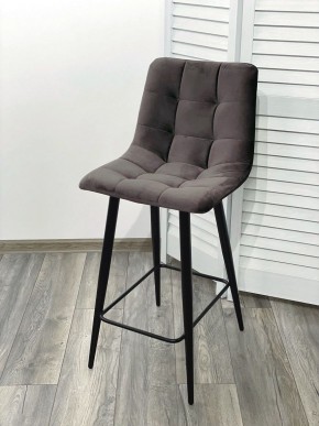 Полубарный стул CHILLI-QB графит #14, велюр / черный каркас (H=66cm) М-City в Можге - mozhga.ok-mebel.com | фото 2