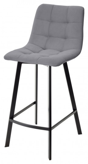 Полубарный стул CHILLI-QB SQUARE серый #27, велюр / черный каркас (H=66cm) М-City в Можге - mozhga.ok-mebel.com | фото 1
