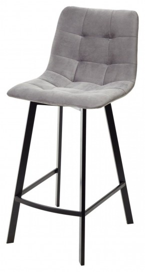 Полубарный стул CHILLI-QB SQUARE светло-серый #26, велюр / черный каркас (H=66cm) М-City в Можге - mozhga.ok-mebel.com | фото