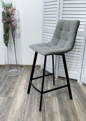 Полубарный стул CHILLI-QB SQUARE светло-серый #26, велюр / черный каркас (H=66cm) М-City в Можге - mozhga.ok-mebel.com | фото 2