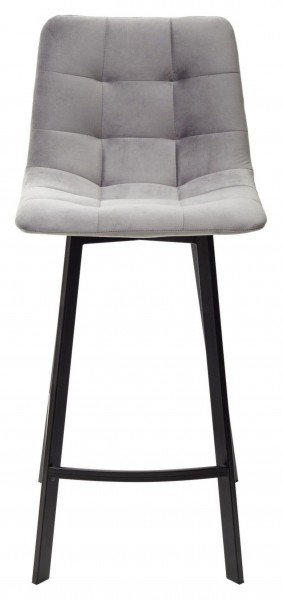 Полубарный стул CHILLI-QB SQUARE светло-серый #26, велюр / черный каркас (H=66cm) М-City в Можге - mozhga.ok-mebel.com | фото 3