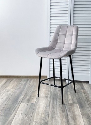 Полубарный стул ХОФМАН, цвет H-09 Светло-серый, велюр / черный каркас H=63cm М-City в Можге - mozhga.ok-mebel.com | фото 2