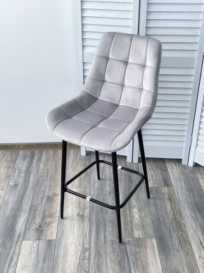 Полубарный стул ХОФМАН, цвет H-09 Светло-серый, велюр / черный каркас H=63cm М-City в Можге - mozhga.ok-mebel.com | фото 4
