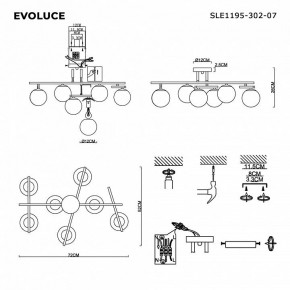 Потолочная люстра EVOLUCE SIERRA SLE1195-302-07 в Можге - mozhga.ok-mebel.com | фото 7