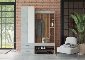 Прихожая Домино (Крафт золотой/Бетон) в Можге - mozhga.ok-mebel.com | фото 3