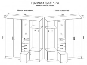 Прихожая Дуся 1.7 УНИ (Дуб Бунратти/Белый Бриллиант) в Можге - mozhga.ok-mebel.com | фото 2