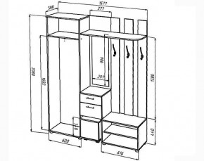 КРИСТИНА Прихожая (Венге/Анкор светлый) УНИ в Можге - mozhga.ok-mebel.com | фото 2