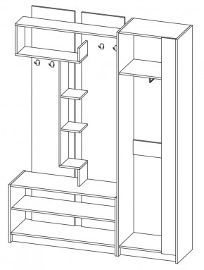 Прихожая Марица Модульная (ЯШ темный/ светлый) в Можге - mozhga.ok-mebel.com | фото 3