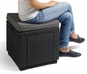 Пуфик Куб с подушкой (Cube with cushion) графит - прохладный серый в Можге - mozhga.ok-mebel.com | фото 2