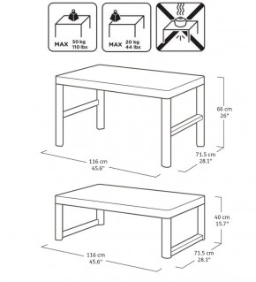 Раскладной стол Лион с регулируемой высотой столешницы (Lyon rattan table) графит (h400/650) в Можге - mozhga.ok-mebel.com | фото 3