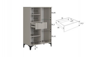 РИЧ Комод 2 со стеклом в Можге - mozhga.ok-mebel.com | фото 3