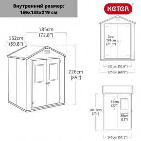 Сарай Манор 6*5 TWF (два окна на фасаде) MANOR 6x5 DD (two windows at the front) в Можге - mozhga.ok-mebel.com | фото 2