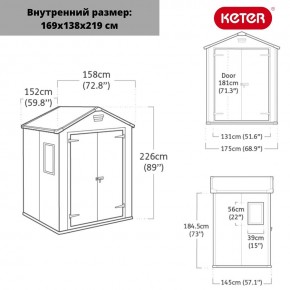 Сарай Манор 6x5DD (Manor 6x5DD) cерый/белый в Можге - mozhga.ok-mebel.com | фото 2