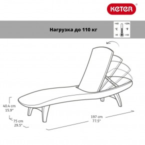 Шезлонг Пацифик (Pacific) графит в Можге - mozhga.ok-mebel.com | фото 2