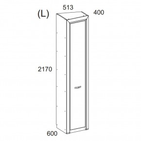 Шкаф 1DT L, OLIVIA, цвет вудлайн крем/дуб анкона в Можге - mozhga.ok-mebel.com | фото 2