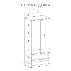 Шкаф 2-х створчатый Симпл ШК-03 (графит) в Можге - mozhga.ok-mebel.com | фото 4
