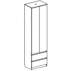 Шкаф 2-ств. с 2 ящиками и вешалкой "Бьянко" в Можге - mozhga.ok-mebel.com | фото 3