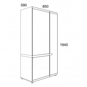 Шкаф 2D/TYP 20A, LINATE ,цвет белый/сонома трюфель в Можге - mozhga.ok-mebel.com | фото 3