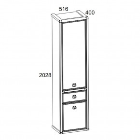 Шкаф 2D1S, MAGELLAN, цвет Сосна винтаж в Можге - mozhga.ok-mebel.com | фото 2