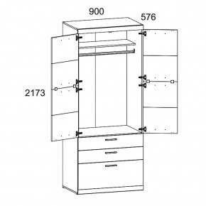 Шкаф 2D3S OSKAR , цвет дуб Санремо в Можге - mozhga.ok-mebel.com | фото 3