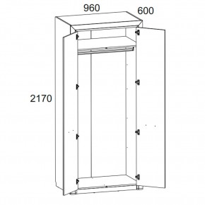 Шкаф 2DG, OLIVIA, цвет вудлайн крем/дуб анкона в Можге - mozhga.ok-mebel.com | фото 2