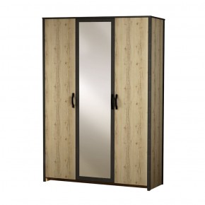Шкаф 3-дверный с зеркалом №885 Гранж в Можге - mozhga.ok-mebel.com | фото