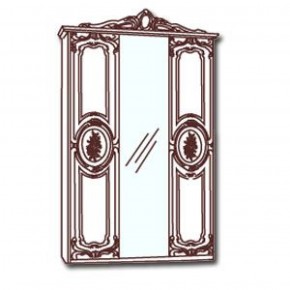 Шкаф 3-х дверный с зеркалами (01.143) Роза (орех) в Можге - mozhga.ok-mebel.com | фото